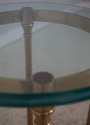 L73555: LABARGE Brass & Glass Pedestal Table Stand