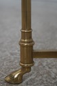 L73555: LABARGE Brass & Glass Pedestal Table Stand