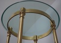 L73555: LABARGE Brass & Glass Pedestal Table Stand