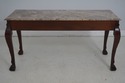 64606EC: BAKER Marble Top Paw Foot Mahogany Consol