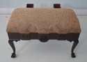 L64636EC: Chippendale Claw Foot Ottoman w. 2 Drawe