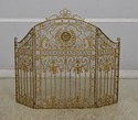 F67520: Neoclassical Iron 3 Panel Gold Finish Fire