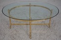 63581EC: LABARGE Regency Style Brass & Glass Coffe