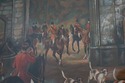 F63166EC: Vintage Hunt Scene Framed Art