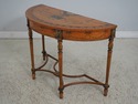 L63569EC: Adams Satinwood Paint Decorated Demilune