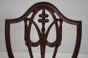 62463EC: Pair Carved Solid Mahogany Shield Back Si