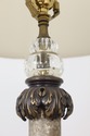 LF53950EC: Pair Tall Column Brass & Decorative Gla