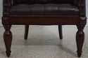 L72320: Pair Of Brown Tufted Leather Armchairs