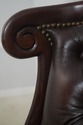 L72320: Pair Of Brown Tufted Leather Armchairs