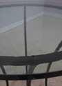 72362: STICKLEY Round Glass Top Wrought Iron Base 
