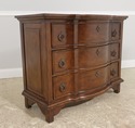 54989EC: Continental Style 3 Drawer Walnut Commode