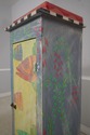 F63657EC: Hand Painted Signed 1 Drawer Natural Fin