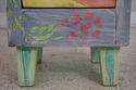 F63657EC: Hand Painted Signed 1 Drawer Natural Fin