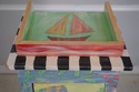 F63657EC: Hand Painted Signed 1 Drawer Natural Fin