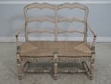 63643EC: Country French Paint Decorated Rush Seat 