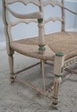 63643EC: Country French Paint Decorated Rush Seat 