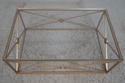 F67419: Modern Design Metal X Frame Glass Top Coff