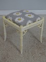 72390: Pair Of Faux Bamboo Daisy Pattern Footstool