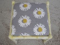 72390: Pair Of Faux Bamboo Daisy Pattern Footstool