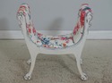 L72391: Vintage White Painted Swan Carved French S