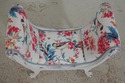 L72391: Vintage White Painted Swan Carved French S