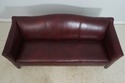 L72388: ETHAN ALLEN Burgundy Leather Modern Sofa