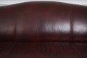 L72388: ETHAN ALLEN Burgundy Leather Modern Sofa