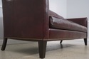 L72388: ETHAN ALLEN Burgundy Leather Modern Sofa