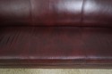 L72388: ETHAN ALLEN Burgundy Leather Modern Sofa
