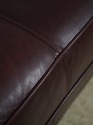 L72388: ETHAN ALLEN Burgundy Leather Modern Sofa