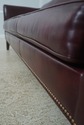 L72388: ETHAN ALLEN Burgundy Leather Modern Sofa