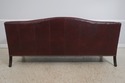 L72388: ETHAN ALLEN Burgundy Leather Modern Sofa