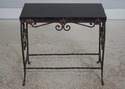 72387: Vintage Wrought Iron Base Marble Top Side T