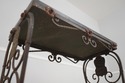72387: Vintage Wrought Iron Base Marble Top Side T