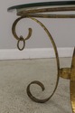 59075EC: Italian Gold Finish Iron Base Round Glass