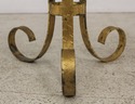 59075EC: Italian Gold Finish Iron Base Round Glass