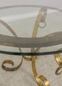 59075EC: Italian Gold Finish Iron Base Round Glass