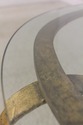 59075EC: Italian Gold Finish Iron Base Round Glass