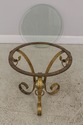 59075EC: Italian Gold Finish Iron Base Round Glass