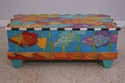 63658EC: Artist Signed Hand Fish Painted Blanket C