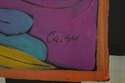 63658EC: Artist Signed Hand Fish Painted Blanket C