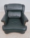 F63645EC: SAM MOORE Hunter Green Leather Chair & O