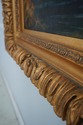 F63654EC: Large Gold Framed Boat Oil Painting On B