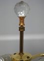 F67660: Pair Of Tall Marble & Crystal Column Table