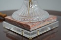 F67660: Pair Of Tall Marble & Crystal Column Table