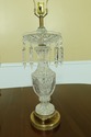 F51570EC: Pair Vintage Crystal Prism Table Lamps