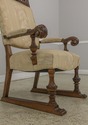 59385EC: Ornate Highly Carved Walnut Upholstered T