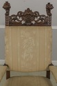 59385EC: Ornate Highly Carved Walnut Upholstered T