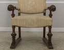 59385EC: Ornate Highly Carved Walnut Upholstered T