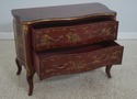 L70078: Red & Gold Chinoiserie Serpentine 2 Drawer